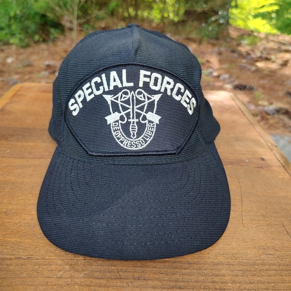 Vintage Special Forces Black Snapback Hat Cap Made in USA - Picture 1 of 9